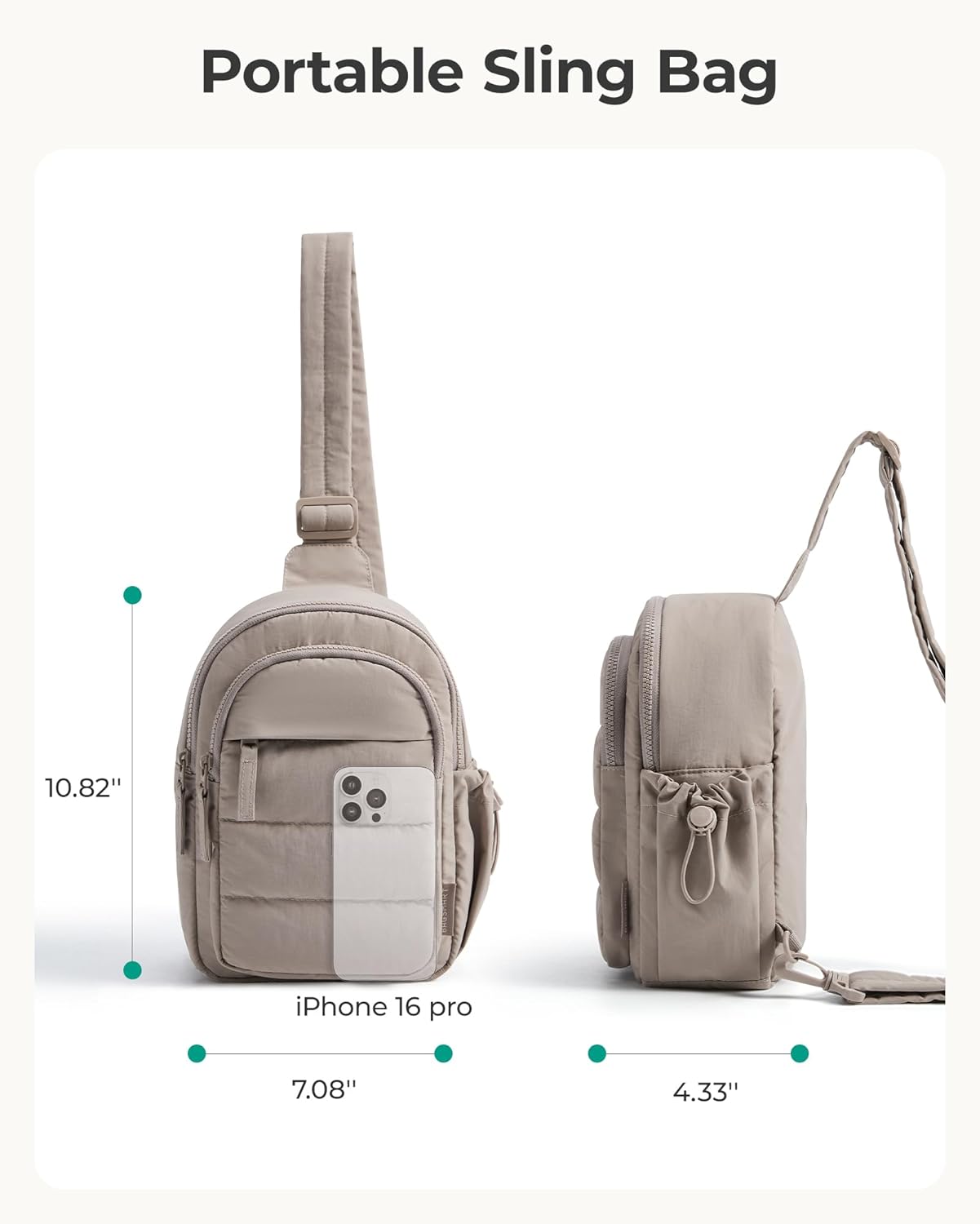 BAGSMART_Small_Sling_Bag_for_Women,_Puffer_Crossbody_Bag_Purses_Hobo_Handbag_Fanny_Packs_for_Travel_Hiking