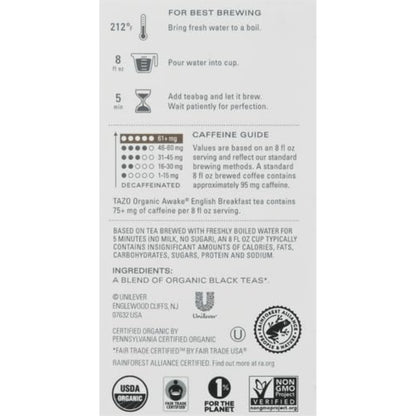 TAZO_Organic_Awake_English_Breakfast_Black_Tea,_Black_tea_with_Caffeine,_16_Total_Bags