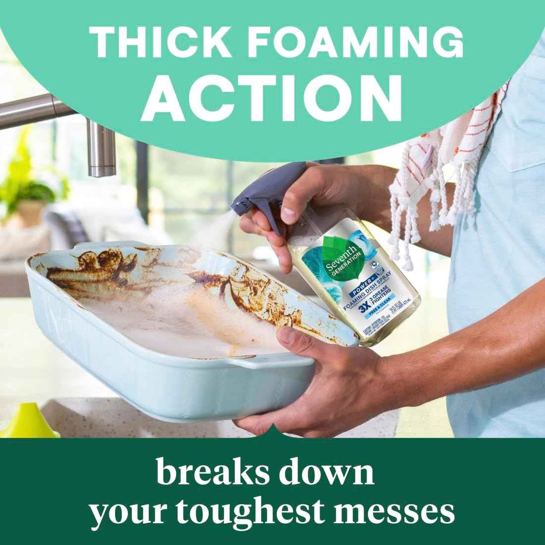 Seventh Generation Foaming Dish Spray, 3X Grease Fighters