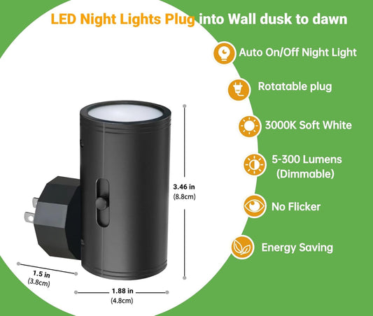 GEPLAD_4_Pack_LED_Night_Light,_Plug_Into_Wall,_Dusk_to_Dawn_Sensor,_Soft_White_3000K,Uplight_&_Downlight,_for_Bedroom,_Stairway,_Hallway,Bathroom_Dimmable