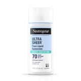 Neutrogena Ultra Sheer Liquid Mineral Sunscreen For Face, Lightweight, Broad Spectrum SPF 70 Facial Sunscreen for Sensitive Skin Leaves a Silky, Non-Greasy Finish, Oxybenzone-Free Sun Care