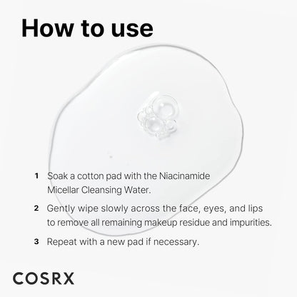 COSRX_Low_pH_Niacinamide_Micellar_Cleansing_Water_Daily_Mild_Facial_Cleansing_Wash_for_Sensitive_Skin,_Sebum_control,_Korean_Skin_Care_(13.52fl.oz/400ml)