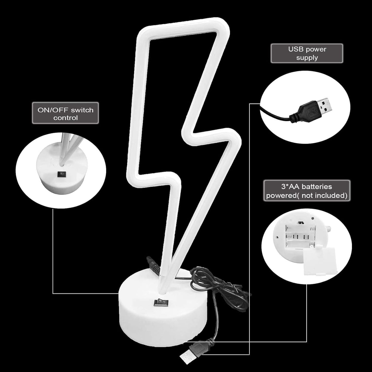 Lightning_Bolt_Neon_Signs_Lightning_Neon_Sign_with_Base_for_Bedroom_LED_Lighting_for_Room_Decor_for_Teen_Girls_Gifts_for_Teenager_Boys_USB/Battery_Cool_Gaming_Light_with_Holder(Blue)