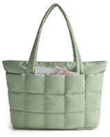 BAGSMART Expandable Tote Bag for Women, Puffer Work Tote Handbag, Quilted Carry On Bag for Travel Gym