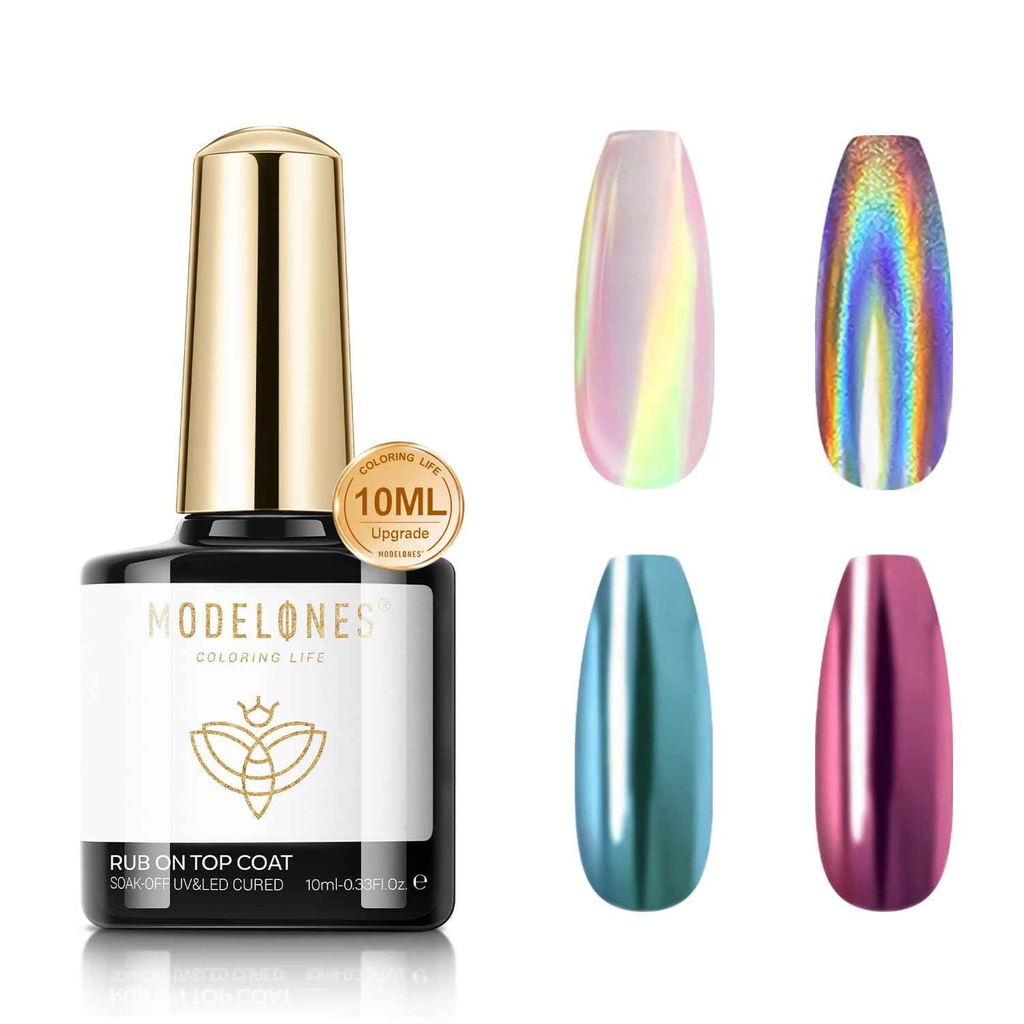 modelones Gel Top Coat, 15ml No Wipe Gel Nail Polish High Gloss Top Coat Shiny Long Lasting Clear Top for Acrylic Nails, Need U V/LED Lamp for Home DIY Gift Spring Easter's Manicure Salon