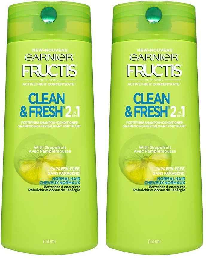 Garnier Fructis Fortifying 2-in-1 Shampoo and Conditioner for Stronger-Looking Hair with Touchable Softness, Daily Hair Care for Men and Women, Vegan, Paraben-Free 22 Fl Oz