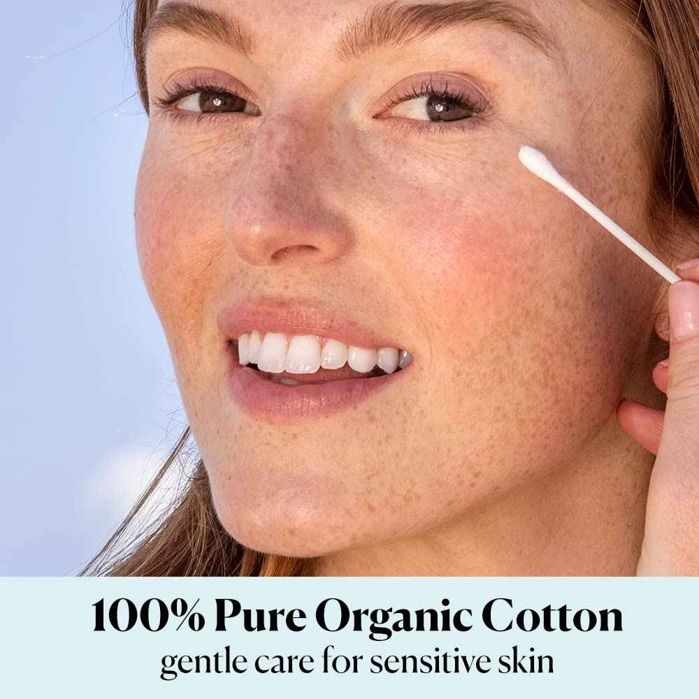Sky Organics - Organic Cotton Swabs - Ultra Soft Tips - Strong & Durable - Hypoallergenic - Chlorine Free - Sustainable - Natural, Vegan & Cruelty Free - Skin Care & Self Care