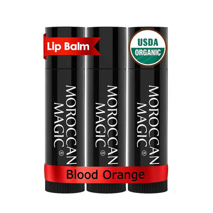 Moroccan Magic Organic Pure Coconut Lip Balm 3 Pack | Ultra-Hydrating Argan & Essential Oil Lip Moisturizer + Vitamin E | Natural Chapstick for Dry Lips | Smooth, Non-Toxic | Organic Lip Balm