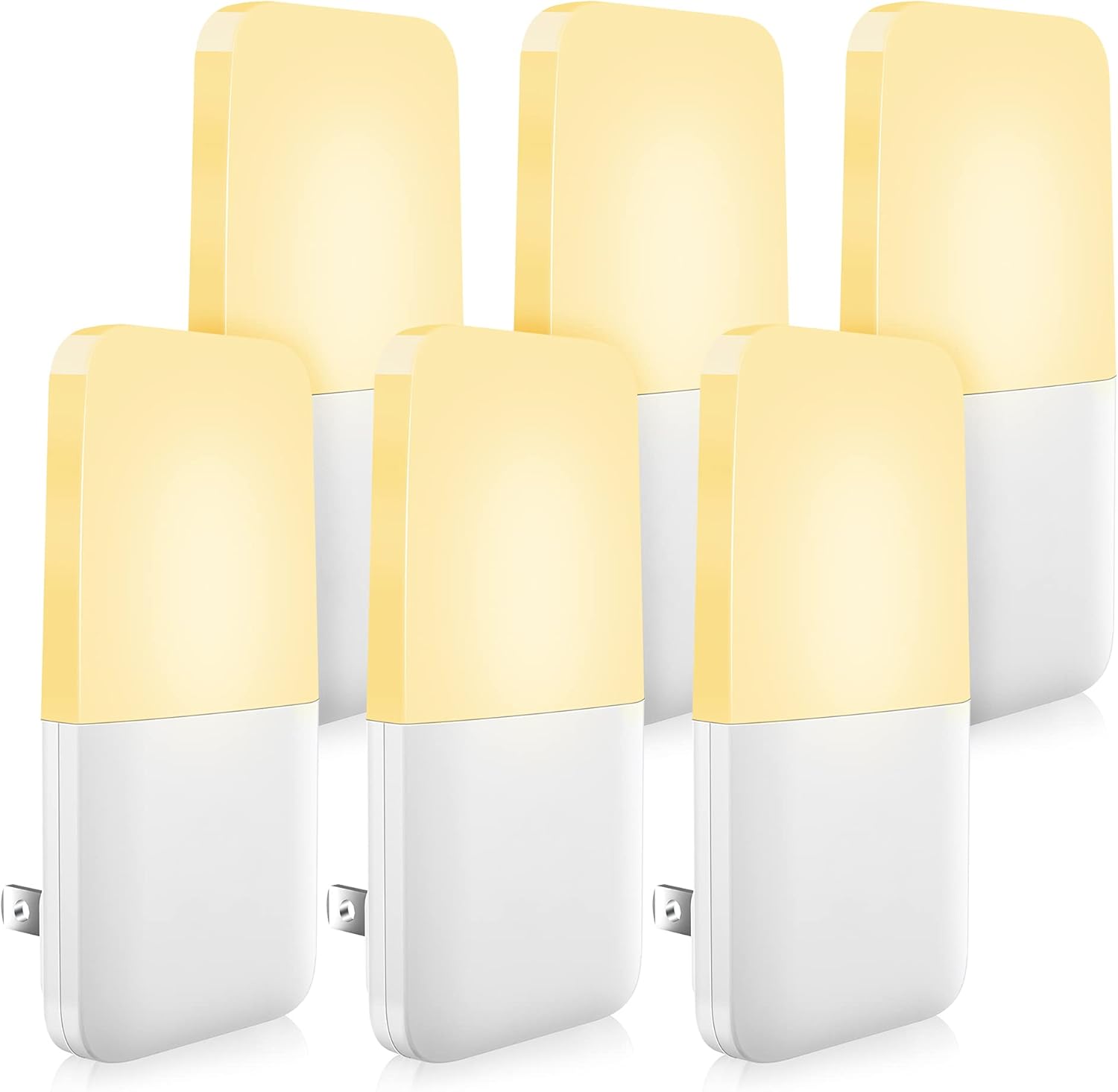 MAZ-TEK_Plug_in_Night_Light,_Warm_White_LED_Nightlights_with_Smart_Dusk_to_Dawn_Sensor_for_Kids,_Nursery,_Ideal_for_Bedroom,_Bathroom,Hallway,_Stairs,_Kitchen,_6_Pack