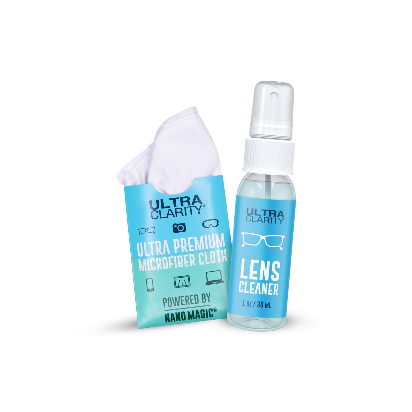 Ultra Clarity Powered by Nano Magic Eyeglass Lens Cleaning Spray | Ideal for Glasses, Phone, Electronic Screens, Optic Surfaces, Coated Surfaces - Made in USA