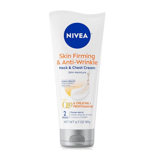 NIVEA_Skin_Firming_&_Anti_Wrinkle_Neck_&_Chest_Cream_with_Coenzyme_Q10,_Creatine_and_Provitamin_B5,_Skin_Firming_Cream_Reduces_the_Look_of_Fine_Lines_and_Wrinkles,_6.7_Oz_Tube