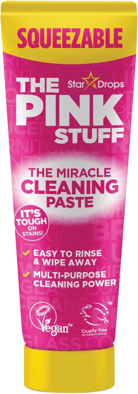 The Pink Stuff The Miracle Squeezable Cleaning Paste 300g Easy to Rinse Multi Purpose Cleaner for Kitchen Bathroom Cooktops Tiles Sinks Showers and More
