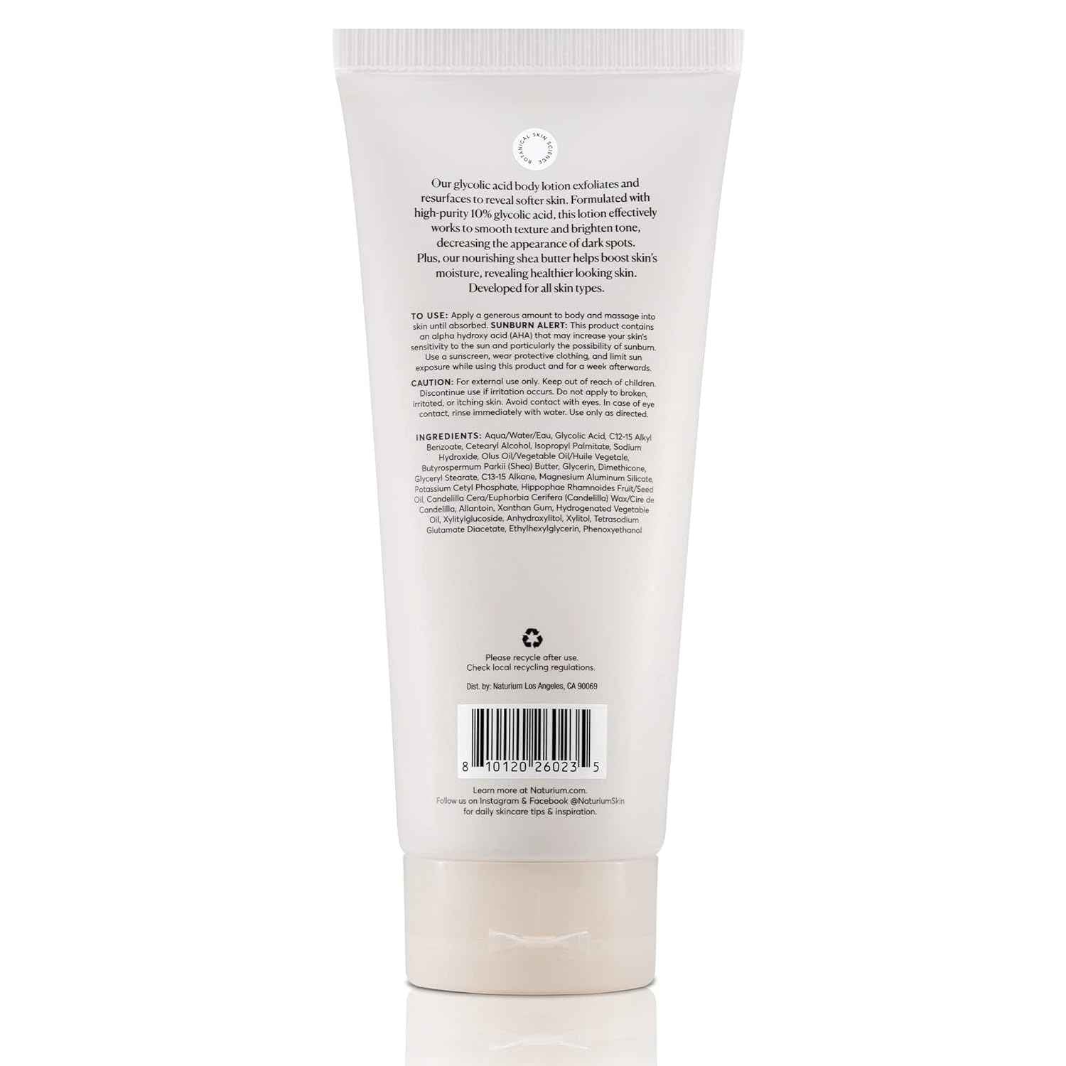 Naturium The Smoother Glycolic Acid Body Lotion, Resurfacing & Exfoliating Treatment, with 10% Glycolic Acid, 8 oz