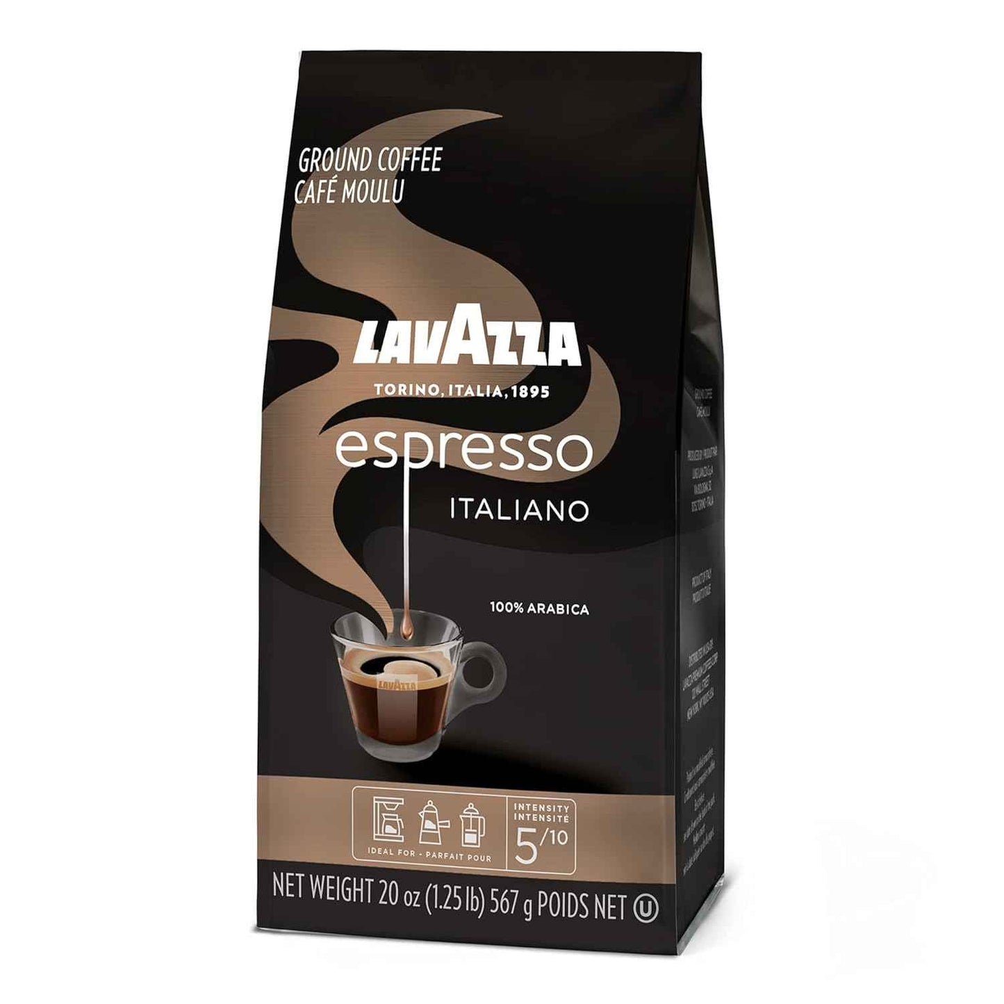 Lavazza Espresso Ground Coffee, Medium Roast, 100% Arabica
