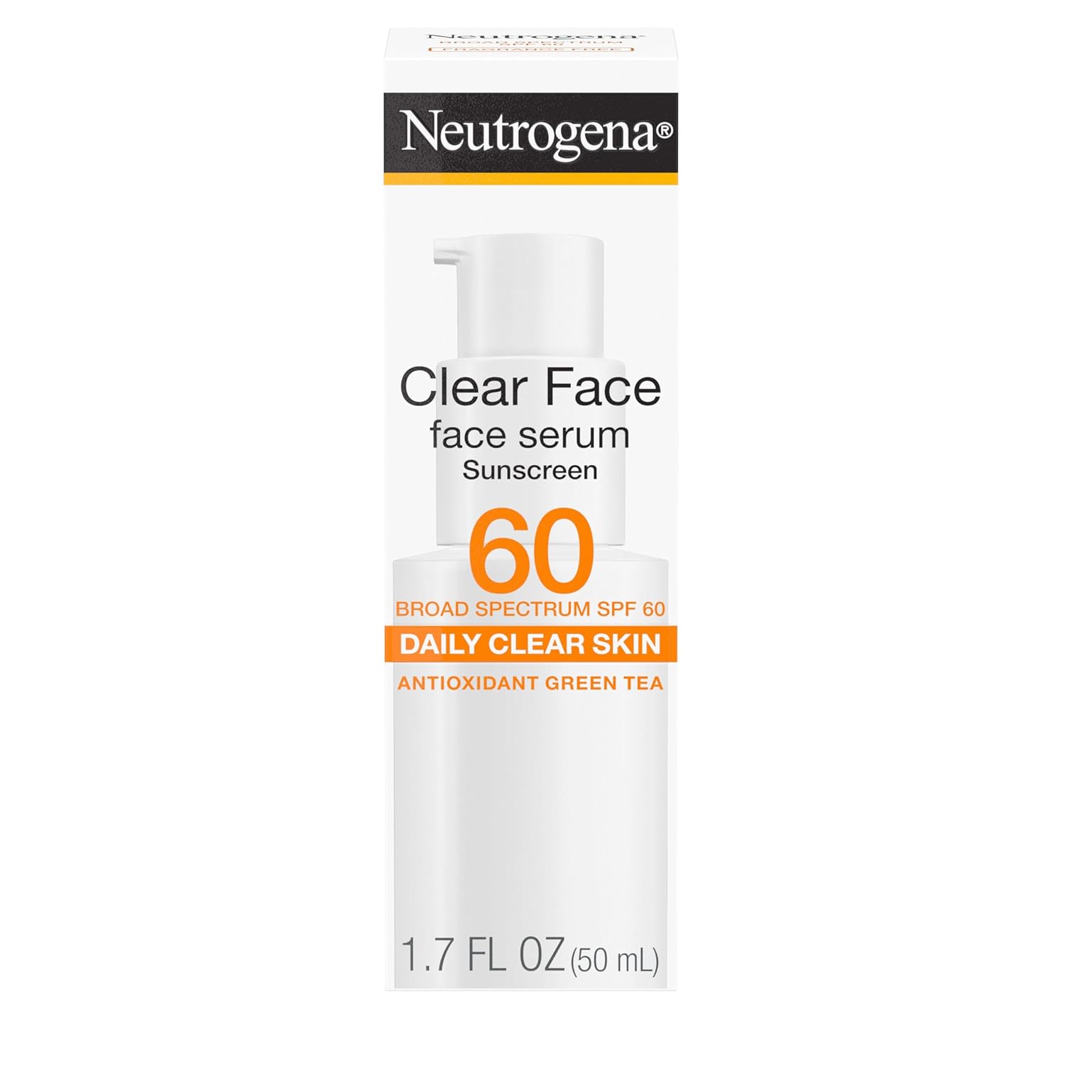 Neutrogena_Clear_Face_Serum_Sunscreen_with_Green_Tea,_Broad_Spectrum_SPF_60,_Non-Comedogenic_Face_Sunscreen_for_Lightweight_UVA/UVB_Protection,_Oxybenzone-_&_Fragrance-Free,_1.7_fl._oz