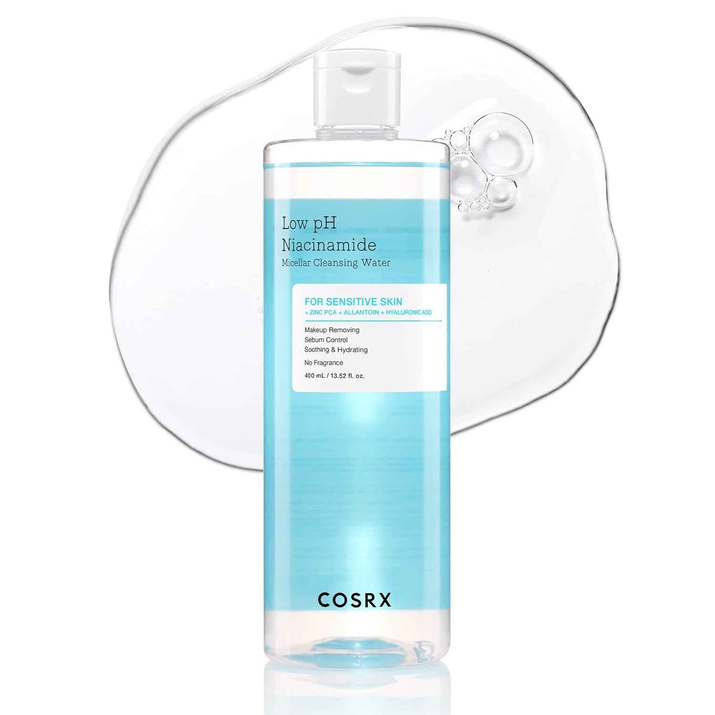 COSRX Low pH Niacinamide Micellar Cleansing Water Daily Mild Facial Cleansing Wash for Sensitive Skin, Sebum control, Korean Skin Care