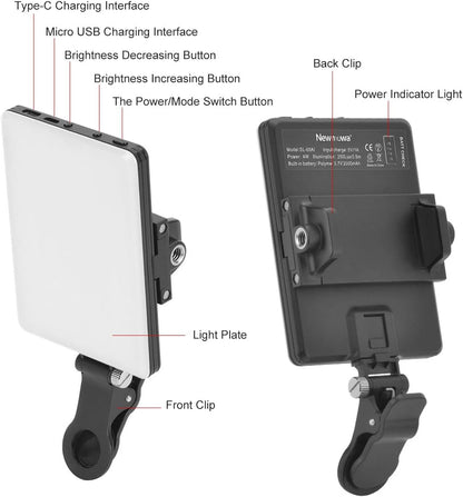 Newmowa_60_LED_High_Power_Rechargeable_Clip_Fill_Video_Conference_Light_with_Front_&_Back_Clip,_Adjusted_3_Light_Modes_for_Phone,_iPhone,_Android,_iPad,_Laptop,_for_Makeup,_TikTok,_Selfie,_Vlog