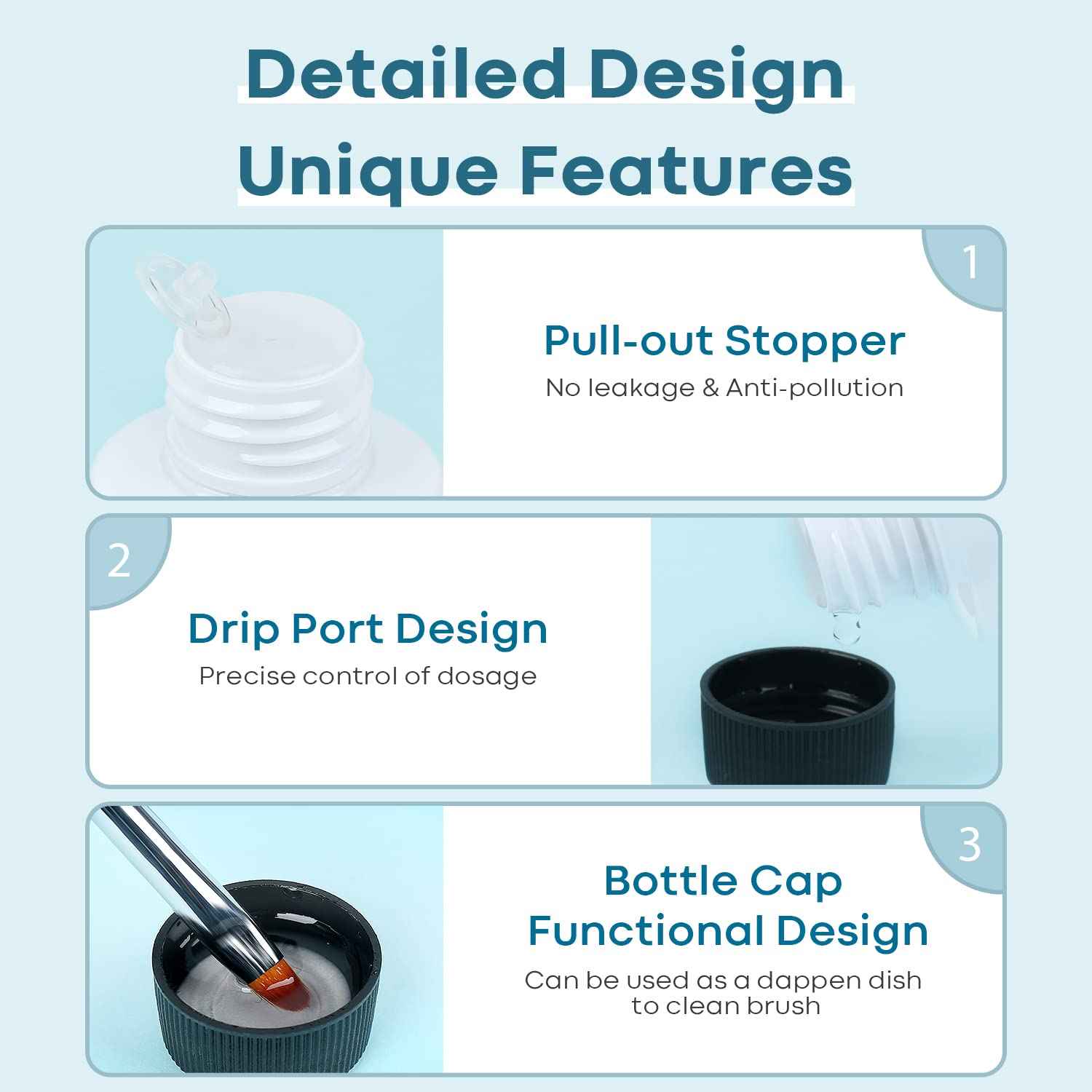 Modelones Poly Extension  with Dual-Ended Nail Brush Anti-Stick Liquid Brushes Cleaning Easy Spread for Beginner