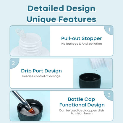 Modelones Poly Extension  with Dual-Ended Nail Brush Anti-Stick Liquid Brushes Cleaning Easy Spread for Beginner