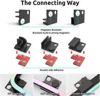 NEON_RGB/ARGB_PC_LED_Strip_Light_Kit,_2x15.7inch_Magnetic_LED_Strips_with_12_Strong_Magnets,_Compatible_with_5V_3-Pin_Addressable_(WS2812)_and_12V_4-Pin_RGB_Headers,_Sync_with_Aura_SYNC,_Gigabyte_RGB_Fusion,_MSI_Mystic_Light,_ASRock_Polychrome_RGB