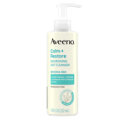Aveeno_Calm_+_Restore_Nourishing_Oat_Cleanser,_Daily_Hydrating_Facial_Cleanser_&_Face_Wash_for_Sensitive_Skin,_Non-Foaming,_Hypoallergenic,_Non-Comedogenic,_Fragrance-Free,_with_Feverfew,_7.8_fl_oz