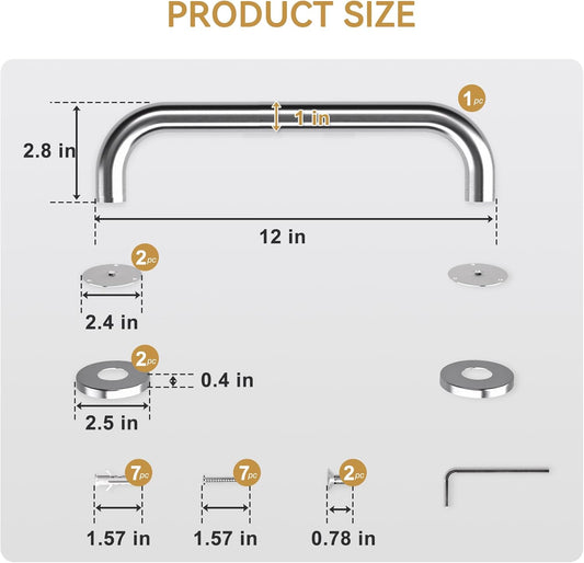 AmazerBath_Shower_Grab_Bars_for_Bathtubs_and_Showers,_Handicap_Grab_Bars_for_Shower_Anti_Slip,_Shower_Grab_Bars_for_Senior_for_Wall_Stainless_Steel,_Holds_up_to_500LBs,_12"_L_x_1"_D,_Brushed_Nickel