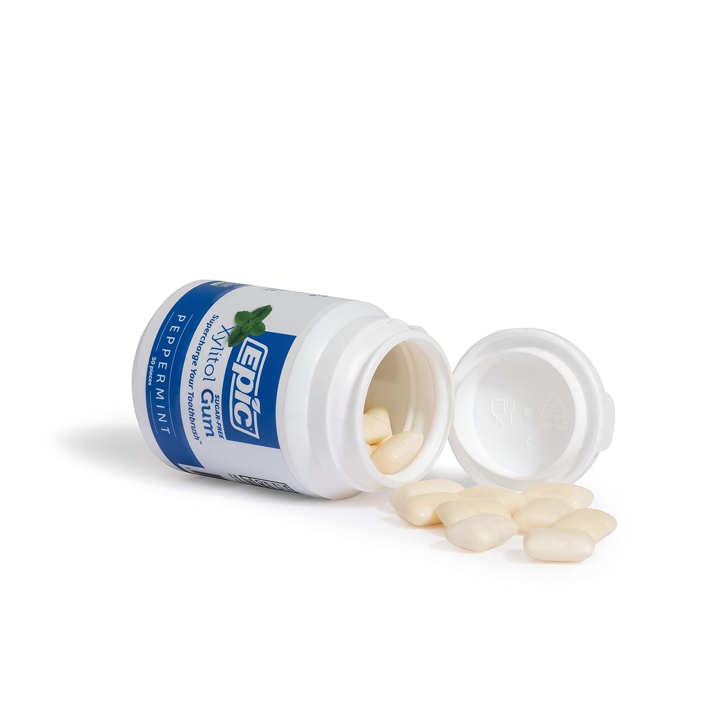Epic_100%_Xylitol_Peppermint_Chewing_Gum_-_Sugar_Free,_Aspartame_Free_Dental_Gum_-_Supports_Oral_Health_&_Fresh_Breath_-_50_Pieces