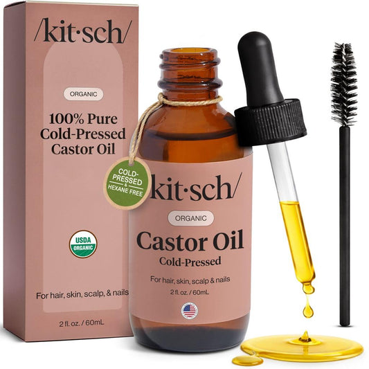 Kitsch_Organic_Castor_Oil_for_Hair_Growth_-_100%_Pure_Castor_Oil,_Organic_Cold_Pressed_Unrefined_Glass_Bottle_for_Face,_Skin,_Lashes,_Brows,_Scalp,_Nails_&_Belly_Button_|_Ideal_Gifts_for_Women_-_2_oz