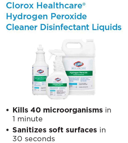 Clorox Healthcare Hydrogen Peroxide Cleaner Disinfectant, Bleach Free, 32 Fluid Ounces (Package May Vary)