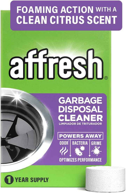 Affresh Garbage Disposal Cleaner, Helps Power Away Odor Causing Bacteria, Debris & Grime in Grind Chamber, Impeller & Drain Pipe