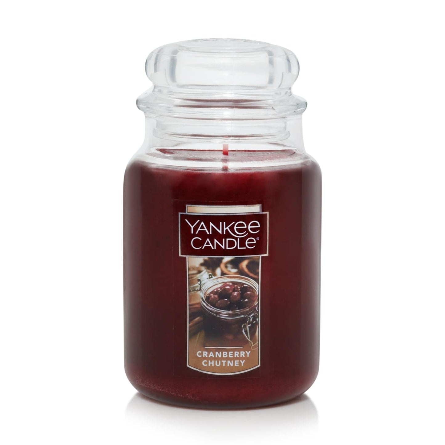 Yankee Candle Cranberry Chutney Scented Classic 22oz Large Jar Single Wick Aromatherapy Candle Over 110 Hours of Burn Time Autumn Scented for Home Perfect for Gifting