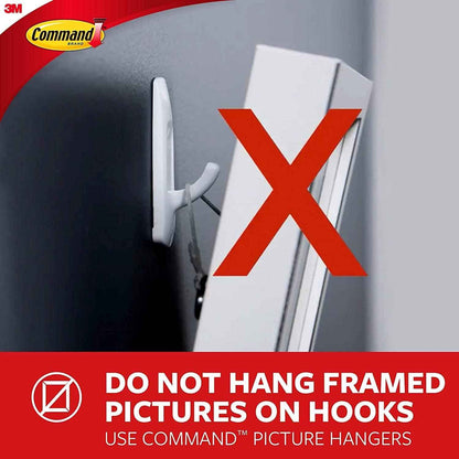 Command 15 Lb XL Heavyweight Wall Hook, Damage Free Hanging Wall Hook with Adhesive Strips, Heavy Duty Single Wall Hook for Hanging Back to School Organizers, 2 White Hooks and 8 Strips