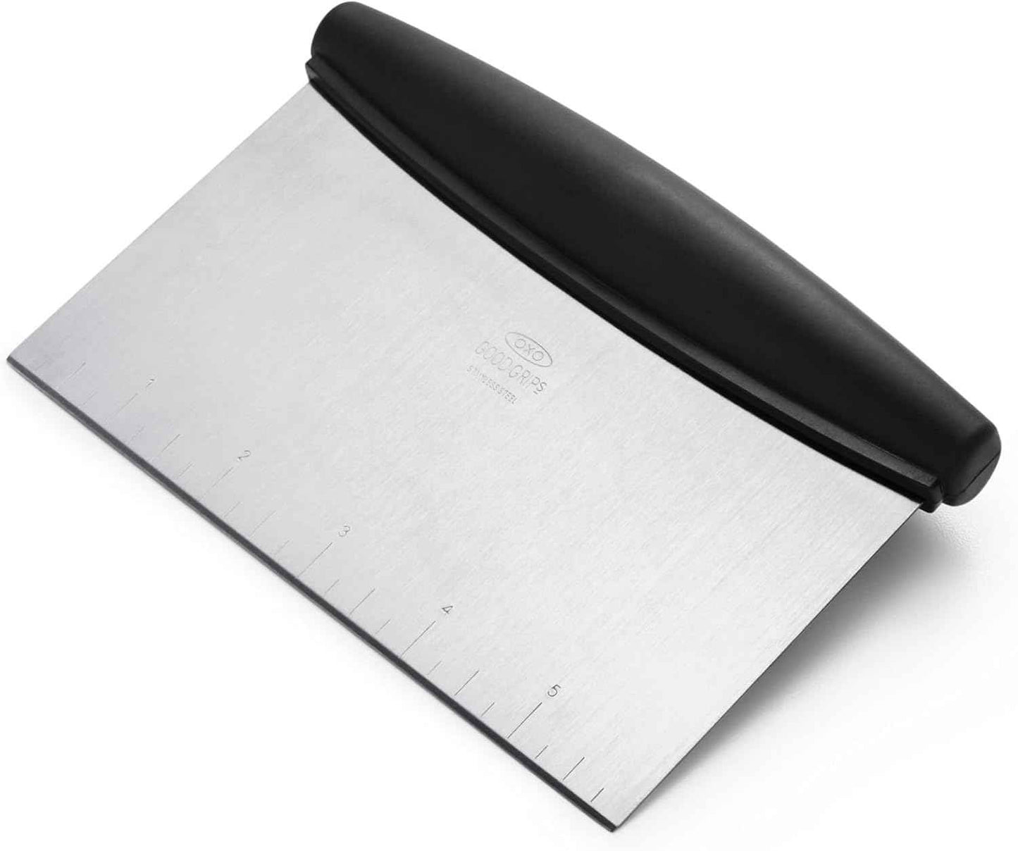 OXO Good Grips Stainless Steel Multi-Purpose Scraper & Chopper, Dough Cutter for Pizza, Bread and Cookie Dough, Multi-Purpose Vegetable Chopper, Dishwasher-Safe Kitchen Essential