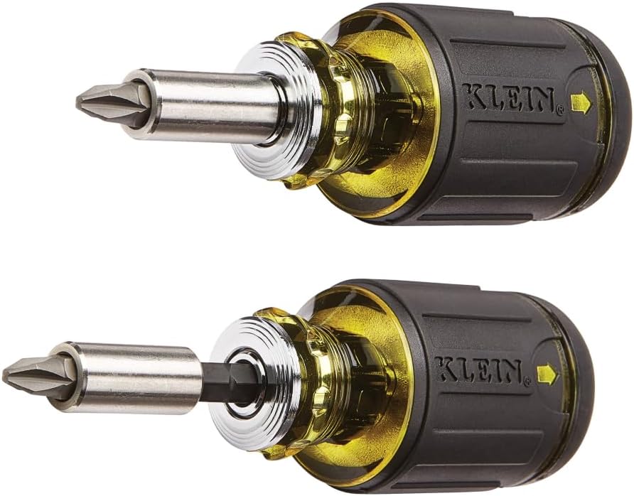 Klein_Tools_32308_Multi-bit_Stubby_Screwdriver,_Impact_Rated_8-in-1_Adjustable_Magnetic_Tool_with_Phillips,_Slotted,_Square_and_Nut_Driver