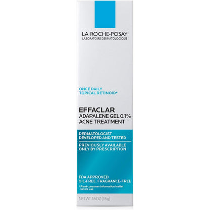 La_Roche-Posay_Effaclar_Adapalene_Gel_0.1%_Acne_Treatment,_Retinoid_Cream,_Acne_Medication_Gel_for_Blackheads_&_Whiteheads,_Oil_Free,_Helps_Clear_and_Prevent_Blemishes_&_Clogged_Pores