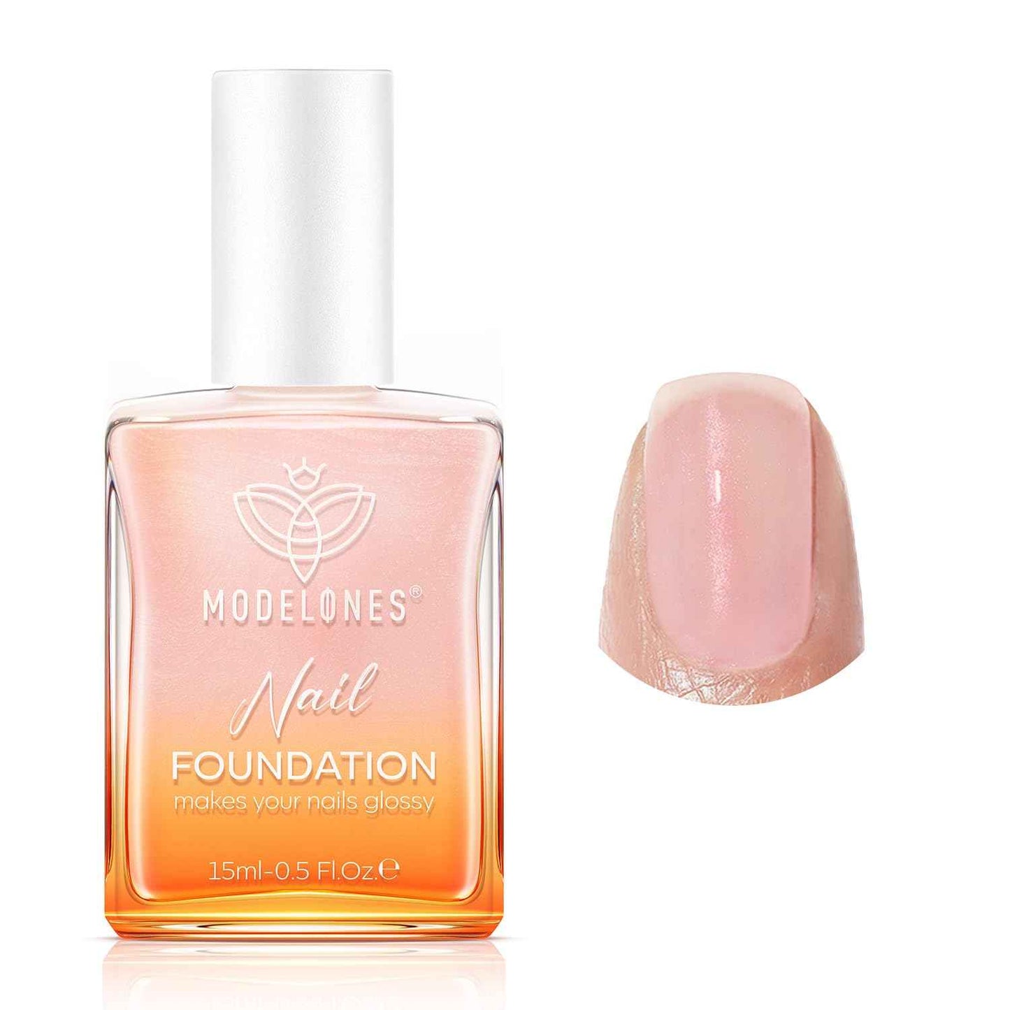 modelones Nail Strengthener, Milky White Nail Polish Nail Repair for Damaged Nails Hardener Air Dry Nail Growth Polish Natural Nail Concealer Foundation Gifts for Women 15ml