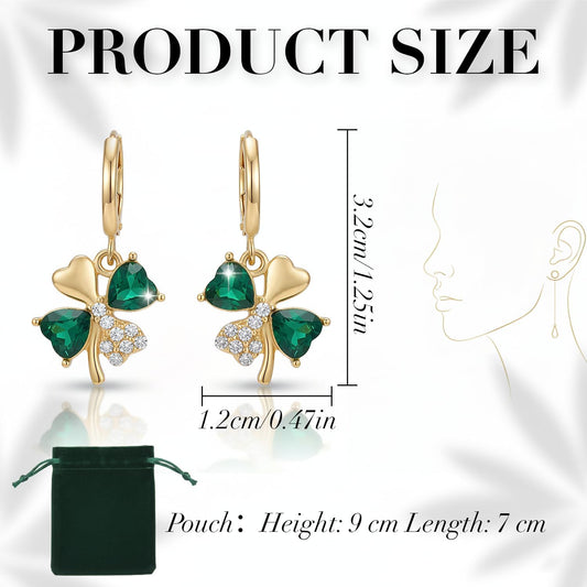 St_Patricks_Day_Earrings_for_Women_Irish_Holiday_Shamrock_Clover_Green_Heart_Hoop_Earrings_St._Patrick's_Day_Accessories_Lucky_Four_Leaf_Dangle_Earring_Decorations_Good_Luck_Jewelry_Gift