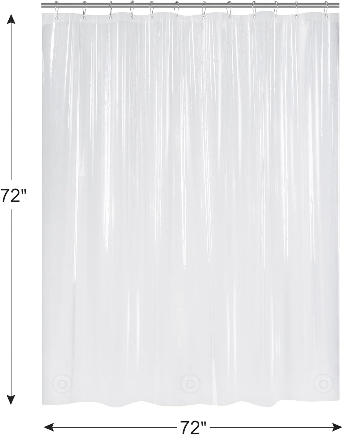 AmazerBath_Plastic_Shower_Curtain_Clear_Premium_PEVA,_Clear_Shower_Curtain_Heavy_Duty_8G,_Weighted_Shower_Curtains_for_Bathroom_Accessories_with_3_Big_Stones_and_12_Rustproof_Grommets,_72x72_Inches
