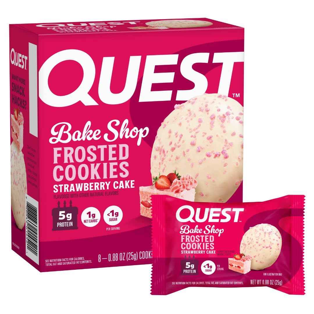 Quest Nutrition Frosted Protein Cookies, <1g Sugar, 5g Protein, 1g Net Carbs, Gluten Free