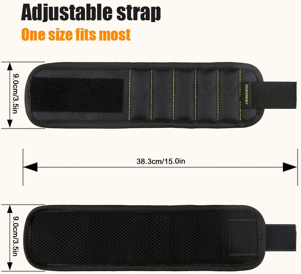 Valentines_Day_Gifts_for_Him,KUSONKEY_Magnetic_Wristband_Tool_Gift_for_Men_Who_have_Everything,Wrist_Magnetic_Screw_Holder_with_Strong_Magnets_for_Holding_Screws_Tool_for_Dad,Electrician