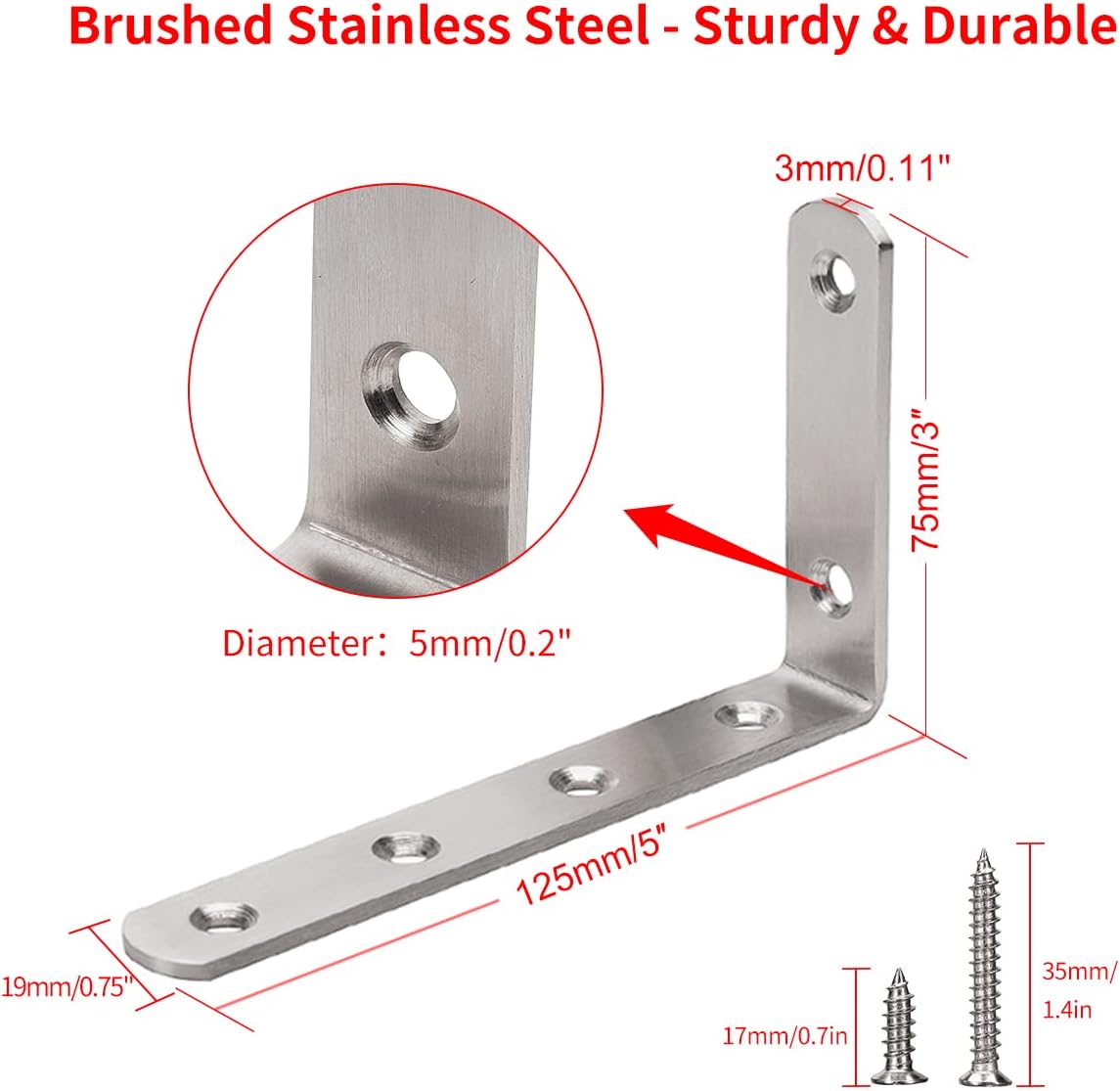 YUMORE_L_Bracket,_5"_x_3"_Max_Load:_35lb/15KG_Heavy_Duty_Stainless_Steel_Solid_Shelf_Support_Corner_Brace_Joint_Right_Angle_Bracket,_Pack_of_4