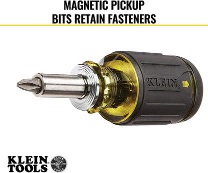 Klein_Tools_32308_Multi-bit_Stubby_Screwdriver,_Impact_Rated_8-in-1_Adjustable_Magnetic_Tool_with_Phillips,_Slotted,_Square_and_Nut_Driver