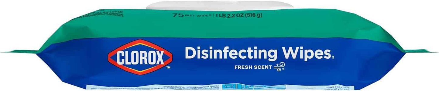 Clorox Disinfecting Wipes Flex Pack, Bleach Free, 75 Count