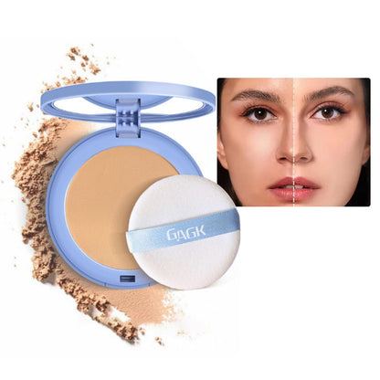 Zjydx Gagk Matte Perfection Pressed Powder, Waterproof Face Powder, Summer Oil Control Setting Powder, Lightweight Facial Makeup for Soft Focus Finish(#03 PURE BEIGE)