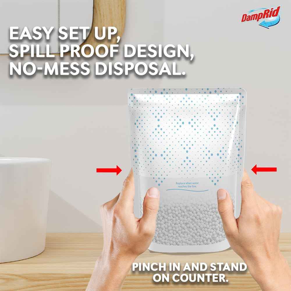 DampRid Fresh Scent Single-Use Pouch Moisture Absorber, 6-Pack