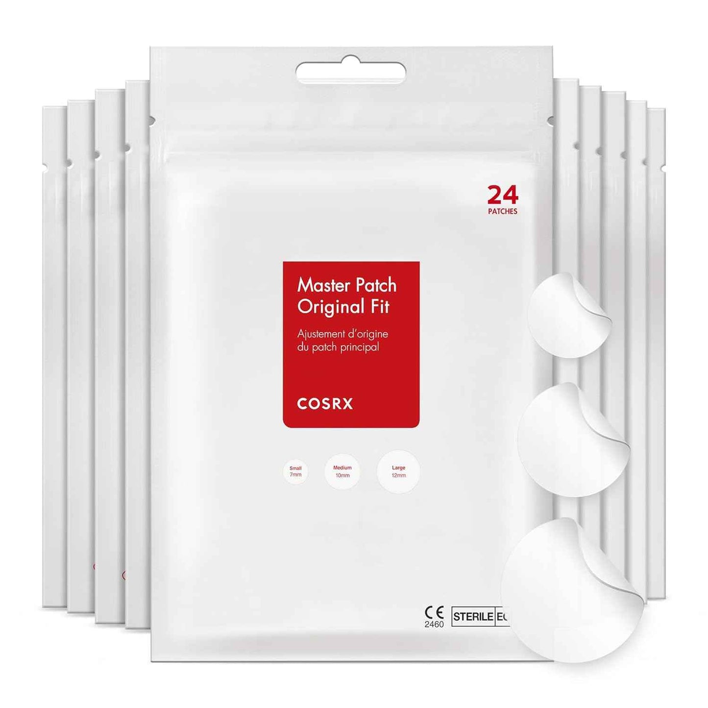 COSRX Acne Pimple Patch Absorbing Hydrocolloid Original 3 Size Patches for Blemishes and Zits Cover, Spot Stickers for Face and Body, Not Tested on Animals