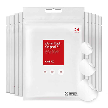 COSRX Acne Pimple Patch Absorbing Hydrocolloid Original 3 Size Patches for Blemishes and Zits Cover, Spot Stickers for Face and Body, Not Tested on Animals