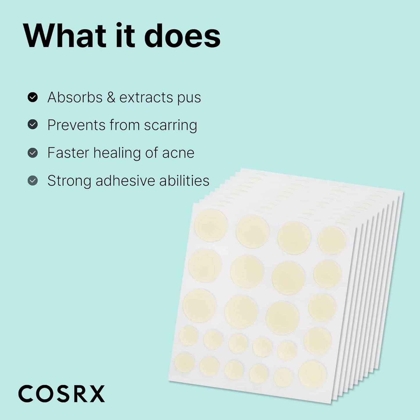COSRX Acne Pimple Patch Absorbing Hydrocolloid Original 3 Size Patches for Blemishes and Zits Cover, Spot Stickers for Face and Body, Not Tested on Animals