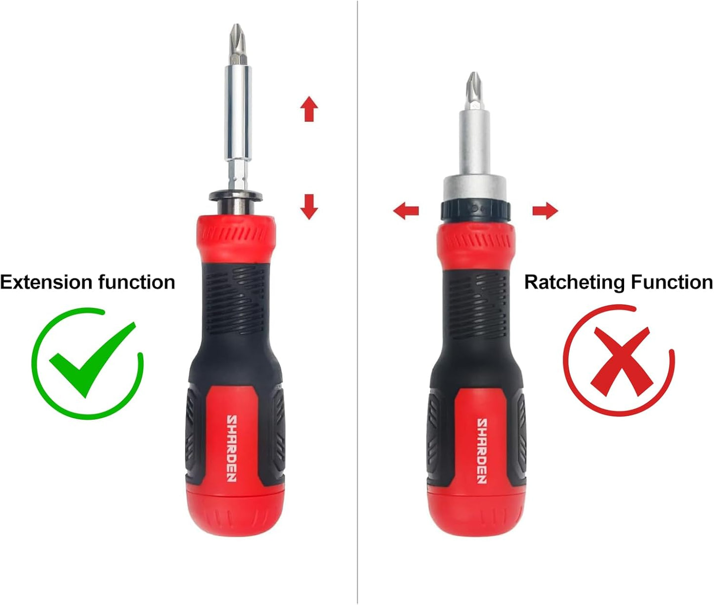 SHARDEN_Multi_Screwdriver_13-in-1_Screw_Driver_Adjustable_Screwdriver_Set_Multitool_All_in_One_with_Torx_Security,_Flat_Head,_Phillips,_Hex,_Square_and_1/4_Nut_Driver