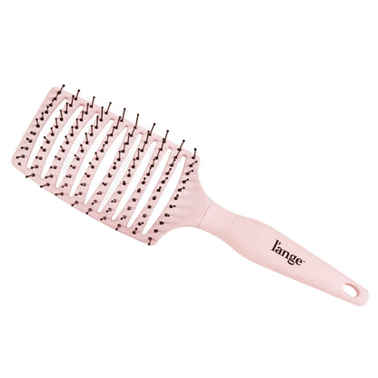 L&amp;#39;ANGE HAIR Siena Wide Curved Vented Hair Brush | Detangle with Nylon Bristles Best for Tangles and Knots Ideal Men Women Brushes Airflow Blush